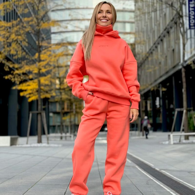 Classic hoodie and joggers на флісі, coral