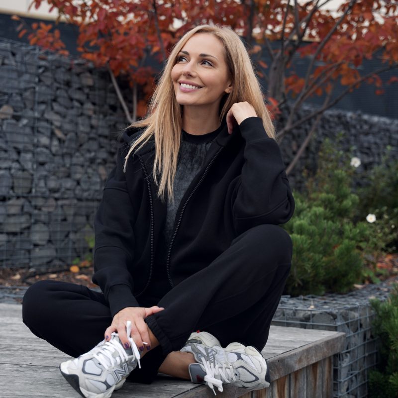 Костюм з худі на флісі Black