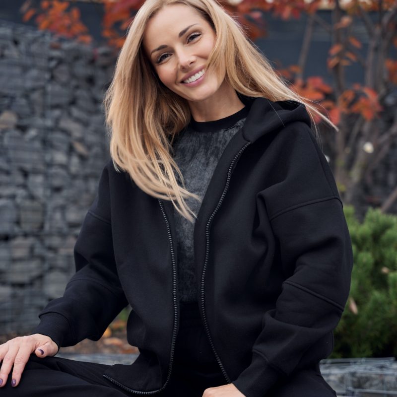 Костюм з худі на флісі Black